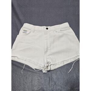 Vintage Wrangler Shorts Women 12 Average White Light Wash Denim High Rise Cutoff